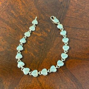 Sterling silver heart chain bracelet